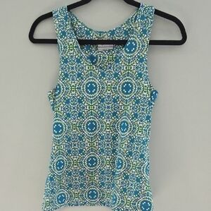 Columbia Omni-Wick Blue and Green Sleeveless Tank Top With Built in Sports Bra